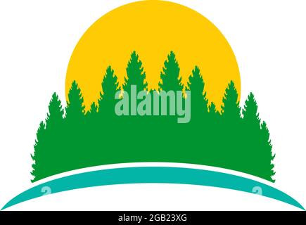 Pine Tree Symbol Logo Design Vektor Vorlage Stock Vektor