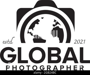 Globale Vorlage für das Logo des Fotografen Stock Vektor