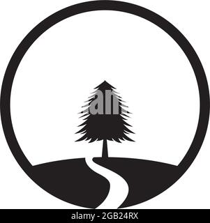 Pine Tree Symbol Logo Design Vektor Vorlage Stock Vektor