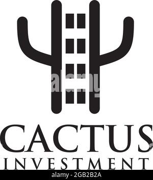 Cactus Building Logo Design Vektor-Vorlage Stock Vektor