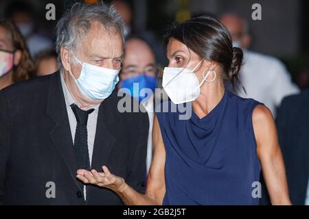 Königin Letizia, Judy Dench und Stephen Frears nehmen am 1. August 2021 an der Schließung des Atlantida Filmfestivals im Kulturzentrum La Misericordia in Palma de Mallorca, Spanien, Teil. Von Archie Andrews/ABACAPRESS.COM Stockfoto