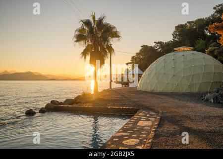 Sultaniye Kaplicalari heiße Quellen und Schlammbäder in Koycegiz, Provinz Mugla, Türkei. Stockfoto