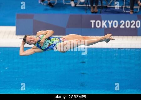 Tokio, Japan. August 2021. Tina PUNZEL (GER), in Aktion, siebte Stelle; Tauchen/Frauen am 08/01/2021; Olympische Sommerspiele 2020, ab 23.07. - 08.2021 in Tokio/Japan. Kredit: dpa/Alamy Live Nachrichten Stockfoto