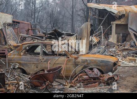 NSW Buschfeuer von 2019/ 20 - Balmoral südwestlich von Sydney Stockfoto