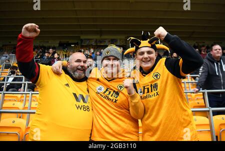 Datei-Foto vom 23-05-2021 von Wolverhampton Wanderers Fans in den Tribünen. Bilddatum: Sonntag, 23. Mai 2021. Ausgabedatum: Montag, 2. August 2021. Stockfoto
