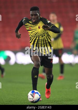 Aktenfoto vom 03-03-2021 von Watfords Ismaila Sarr. Ausgabedatum: Montag, 2. August 2021. Stockfoto