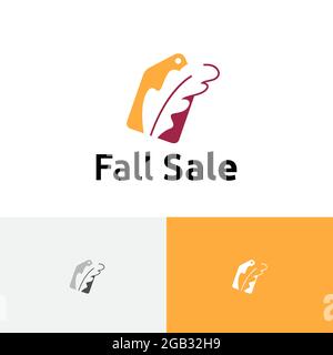 Gutschein Leaf Deal Herbst Herbst Herbst Saison Sale Marketing Business Logo Stock Vektor