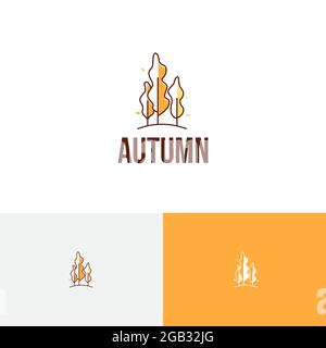 Drei Blätter Herbst Herbstsaison Natur Logo Stock Vektor