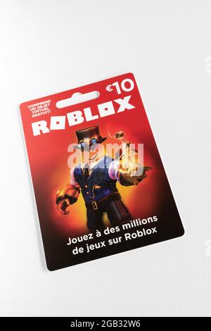 Roblox Spiel Geschenkgutschein, Roblox ist ein Multiplayer-Online-Videospiel Stockfoto