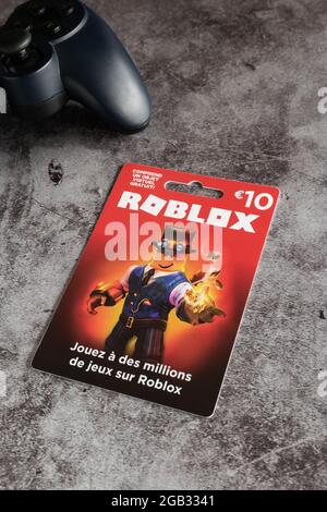 Roblox Spiel Geschenkgutschein, Roblox ist ein Multiplayer-Online-Videospiel Stockfoto