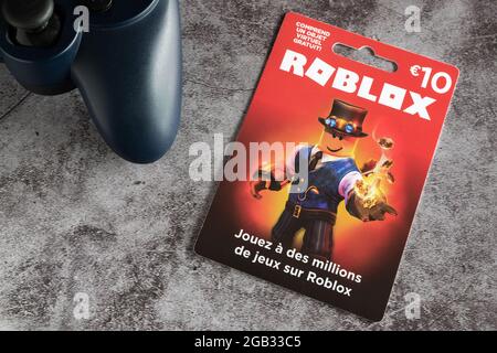 Roblox-Spielgutschein, Roblox ist ein Multiplayer-Online-Videospiel, Stockfoto