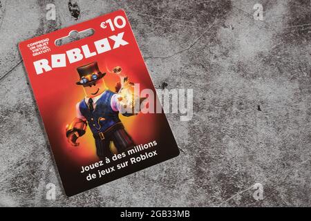 Roblox-Spielgutschein, Roblox ist ein Multiplayer-Online-Videospiel, Stockfoto