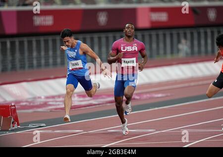 31. Juli 2021: Ronnie Baker während 100 Meter für Männer bei den Olympischen Spielen in Tokio, Olympiastadion in Tokio, Tokio, Japan}. Kim Price/CSM Stockfoto