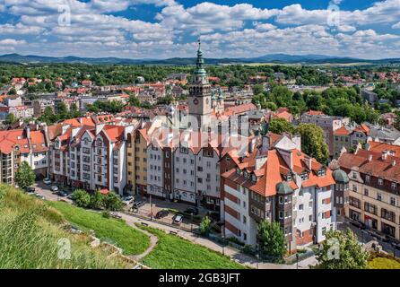 Ansicht der Stadt von der Festung in Klodzko, Niederschlesien, Polen Stockfoto