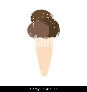 Schokoladeneis-Illustration im Cartoon-Stil auf Weiß isoliert Stock Vektor