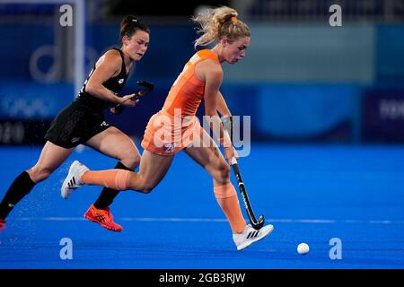 Tokio, Japan. August 2021. TOKIO, JAPAN - 2. AUGUST: Laura Nunnink aus den Niederlanden während des Viertelfinalmatches der Olympischen Frauenhockey-Turniere in Tokio 2020 zwischen den Niederlanden und Neuseeland am 2. August 2021 im Oi Hockey Stadium in Tokio, Japan (Foto von Ronald Hoogendoorn/Orange Picters) NOCNSF House of Sports Credit: Orange Pics BV/Alamy Live News Stockfoto