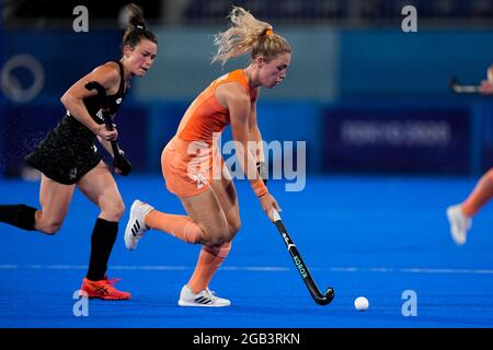 Tokio, Japan. August 2021. TOKIO, JAPAN - 2. AUGUST: Laura Nunnink aus den Niederlanden während des Viertelfinalmatches der Olympischen Frauenhockey-Turniere in Tokio 2020 zwischen den Niederlanden und Neuseeland am 2. August 2021 im Oi Hockey Stadium in Tokio, Japan (Foto von Ronald Hoogendoorn/Orange Picters) NOCNSF House of Sports Credit: Orange Pics BV/Alamy Live News Stockfoto