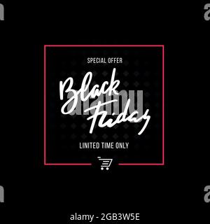 Schwarzes freitag Rabatt-Banner mit Schriftzug. Vektor-Werbung Design-Vorlage Stock Vektor
