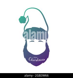 Elf Porträt isoliert auf weißem Hintergrund. Vektor-Vorlage für Ihr Weihnachtsdesign. Stock Vektor