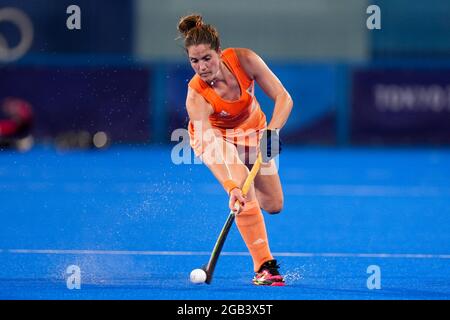 Tokio, Japan. August 2021. TOKIO, JAPAN - 2. AUGUST: Marloes Keetels of the Netherlands während des Viertelfinalmatches der Olympischen Frauenhockey-Turniere in Tokio 2020 zwischen den Niederlanden und Neuseeland am 2. August 2021 im Oi Hockey Stadium in Tokio, Japan (Foto von Ronald Hoogendoorn/Orange Picles) NOCNSF House of Sports Credit: Orange Pics BV/Alamy Live News Stockfoto
