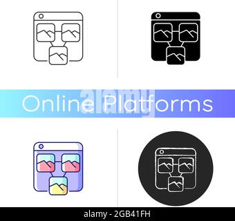 Symbol für Plattformen zur Fotofreigabe Stock Vektor