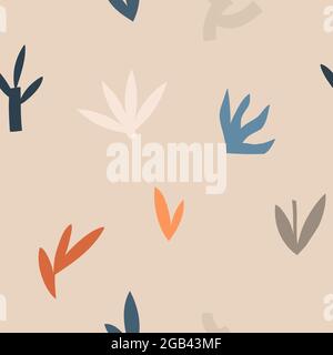 Hand gezeichnet Vektor abstrakt Stock Grafik Illustration Kunst nahtlose Muster, mit modernen Collage Natur zeitgenössischen Druck von Boho geometrischen Formen Stock Vektor