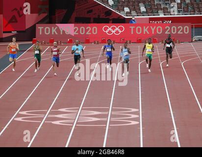 Tokio, Japan. August 2021. Die Athleten treten am Montag, den 2. August 2021, bei den Olympischen Sommerspielen 2020 in Tokio, Japan, auf der Strecke an. Foto von Bob Strong/UPI Credit: UPI/Alamy Live News Stockfoto