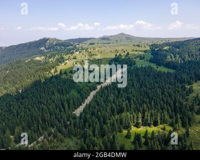 Luftaufnahme des Konyarnika-Gebietes am Vitosha-Berg, Region Sofia City, Bulgarien Stockfoto