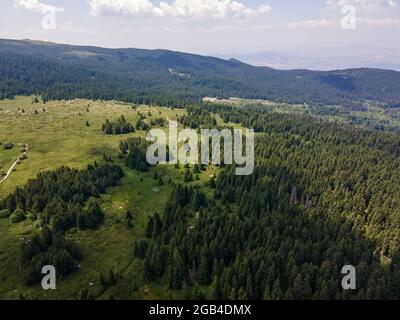 Luftaufnahme des Konyarnika-Gebietes am Vitosha-Berg, Region Sofia City, Bulgarien Stockfoto