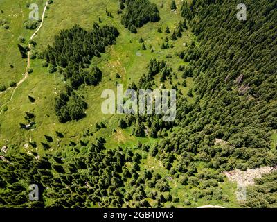 Luftaufnahme des Konyarnika-Gebietes am Vitosha-Berg, Region Sofia City, Bulgarien Stockfoto