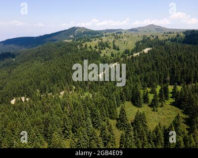 Luftaufnahme des Konyarnika-Gebietes am Vitosha-Berg, Region Sofia City, Bulgarien Stockfoto