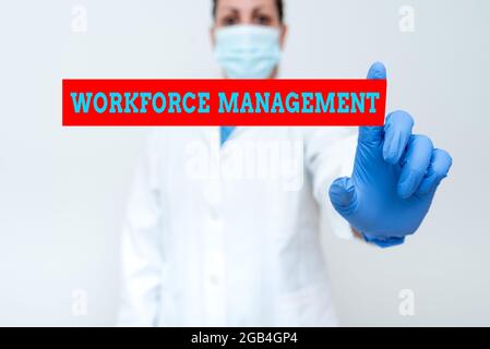 Handschrift Text Workforce Management. Wort für Gebrauch, um die Produktivität seiner Mitarbeiter zu optimieren, indem sie Medical Ideas Presenting New demonstrieren Stockfoto