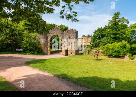 culzean Castle ayrshire schottland, schottische Schlösser, schottische Sehenswürdigkeiten, ayrshire Castle, culzean Castle Torbogen, Eingang zum Schloss culzean. Stockfoto