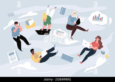 Flache Zeichentrickfiguren, Team Arbeit Metapher Vektor Illustration Konzept Stock Vektor