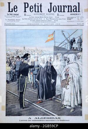 Le Petit Journal,dimanche 21 janvier 1906;L'arrivée des ambassadeurs marocains á la conférence a Algésiras.(conferencia internacional sobre marruecos) Stockfoto