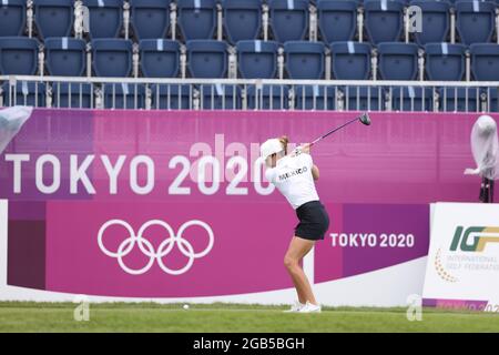 Saitama, Japan. August 2021. Gaby Lopez (MEX) Golf : Offizielles Frauentraining während der Olympischen Spiele 2020 in Tokio im Kasumigaseki Country Club in Saitama, Japan. Quelle: AFLO/Alamy Live News Stockfoto