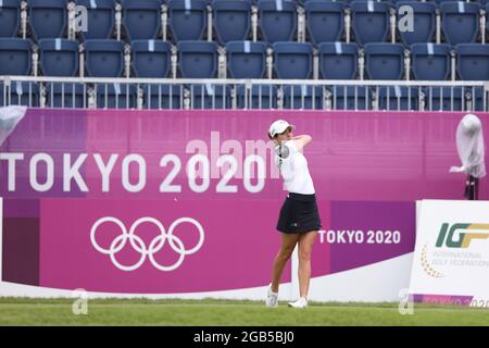 Saitama, Japan. August 2021. Gaby Lopez (MEX) Golf : Offizielles Frauentraining während der Olympischen Spiele 2020 in Tokio im Kasumigaseki Country Club in Saitama, Japan. Quelle: AFLO/Alamy Live News Stockfoto