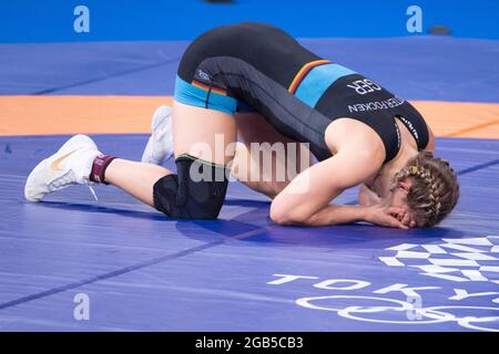 ROTTER FOCKEN Aline (GER) Damen-Freestyle 76 kg Finale Männer Greco-Roman 130 kg Finale 02. August 2021: Olympische Spiele 2020 in Tokio auf der Makuhari Messe in Tokio, Japan. Kredit: Enrico Calderoni/AFLO SPORT/Alamy Live Nachrichten Stockfoto