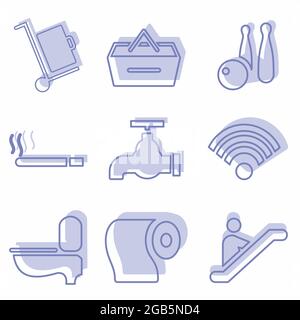 Vektorgrafik von Hotel und Restaurant Set Icon Teil 3 - Twins Style Stock Vektor