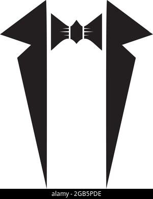 Smoking mit Fliege Logo Design Vektor Vorlage Stock Vektor