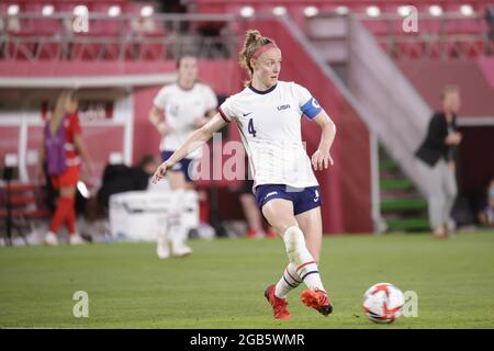 Tokio, Japan. August 2021. Becky SAUERBRUNN (USA) während der Olympischen Spiele Tokio 2020, Halbfinale der Fußballfrauen zwischen den Vereinigten Staaten und Kanada am 2. August 2021 im Ibaraki Kashima Stadium in Kashima, Japan - Foto Kishimoto/DPPI Credit: Independent Photo Agency/Alamy Live News Stockfoto