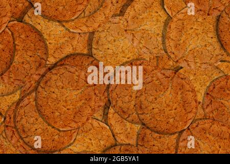 Textur von frischen leckeren Haferflocken Cookies Stockfoto