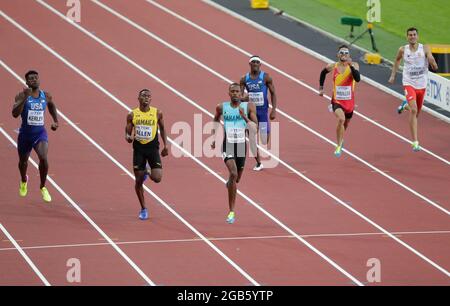 Fred Kerley (USA), Nathon Allen (Jamaique), Steven Gardiner (Bahamas), Wilbert London (USA), Oscar Husillos (Spanien), Rafal Omelko (pologne) Im ersten Halbfinale Serie der Männer 400 M IAAF Leichtathletik Weltmeisterschaften am 6. August im Olympischen Stadion in London, Großbritannien 201st Fotos/Laurent/DDPI Lairys Stockfoto