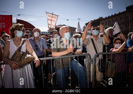 Bologna, ITALIEN. 2. August 2021. Gedenkfeier zum 41. Jahrestag der Bombardierung des Bahnhofs am 2. August 1980. Kredit: Massimiliano Donati/Alamy Live Nachrichten Stockfoto