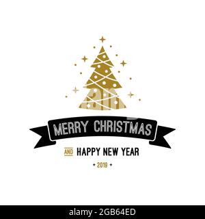 Frohe Weihnachten und Glückwünsche zum neuen Jahr. Vektorgrafik. Stock Vektor