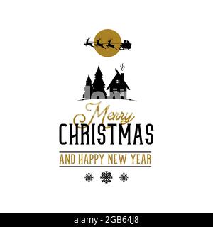 Frohe Weihnachten und Glückwünsche zum neuen Jahr. Vektorgrafik. Stock Vektor