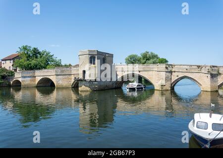 Mittelalterliche St Ives Brücke über den Great River Ouse, St Ives, Cambridgeshire, England, Großbritannien Stockfoto