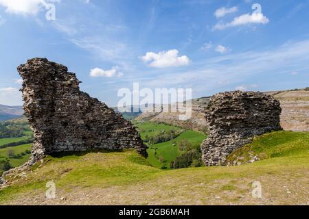 Blick auf das Panorama von den Ruinen von castell dinas Bran, Llangollen Stockfoto