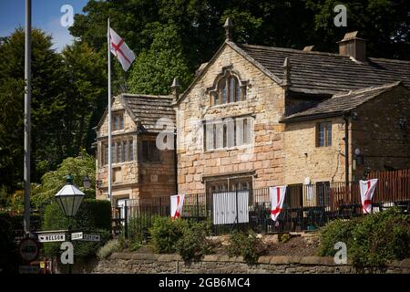 Barrowford Dorf Bürgergemeinde Pendle Bezirk von Lancashire, England. Der Lamb Working Mens Club, Ehemals Bank Hall House Stockfoto