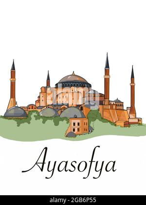 Die Hagia Sophia - Ayasofya Museum in der Türkei Illustration Stockfoto